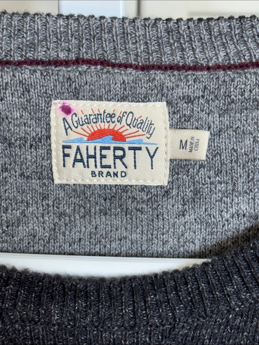 Faherty Men’s Legend Sweater Crew Long Sleeve Gray Medium